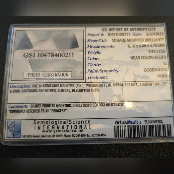 Bridal / Wedding Ring Set - 3 carats authentic, natural diamonds - Picture 7 of 9